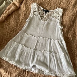 Womens White Lace Tank Top